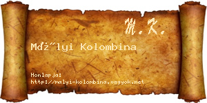 Mályi Kolombina névjegykártya
